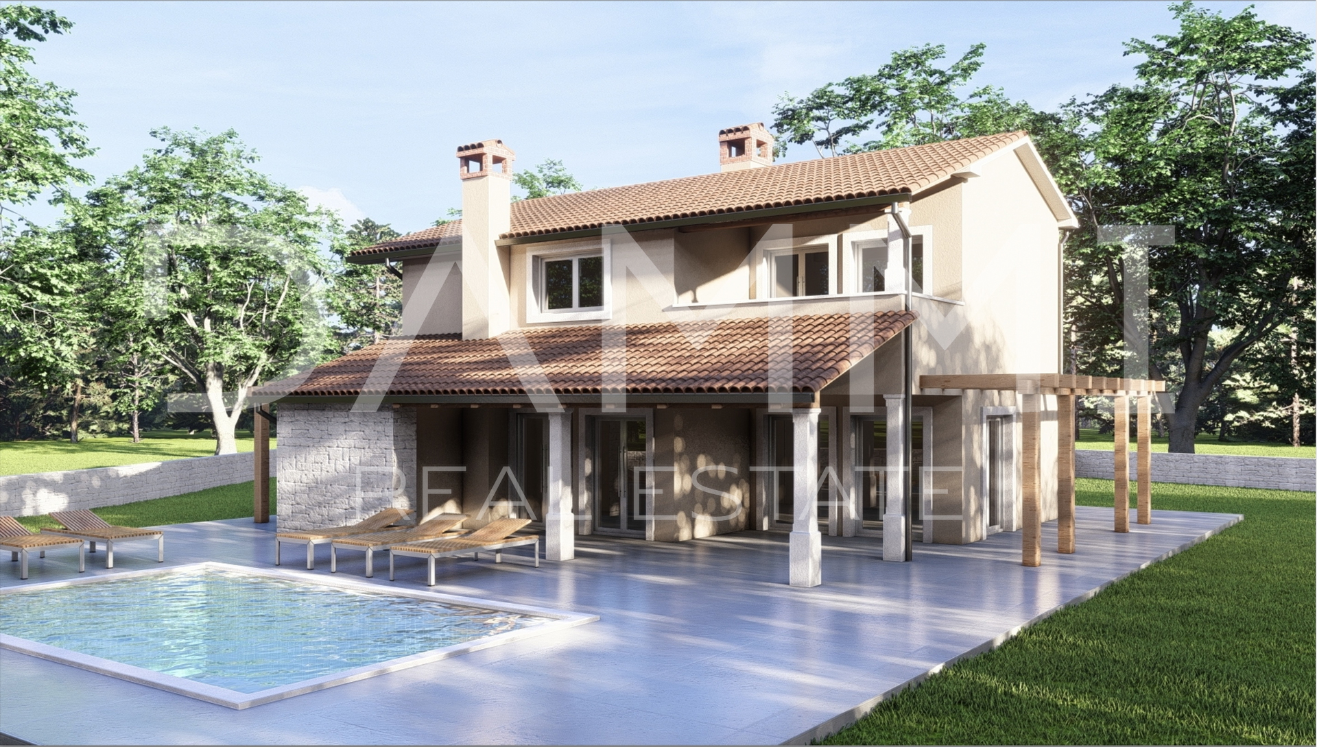 ISTRIA, SVETVINČENAT - Bella nuova casa con piscina e grande giardino